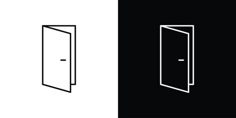 Door open icon design vector art Illustrations