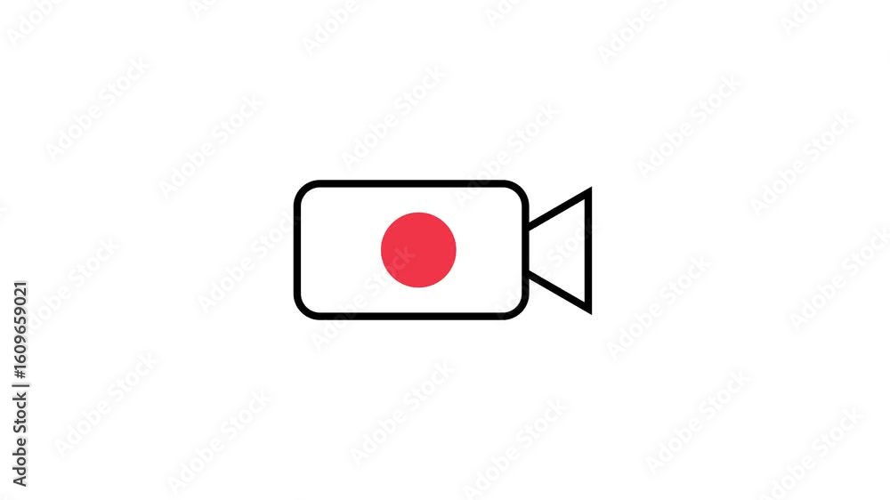 Poster digital video file interface with film strip elements and text overlay indicating video recorder inf