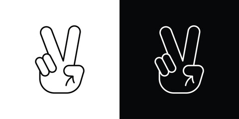 Hand peace icon design vector art Illustrations