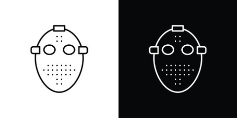 Hockey mask icon design vector art Illustrations