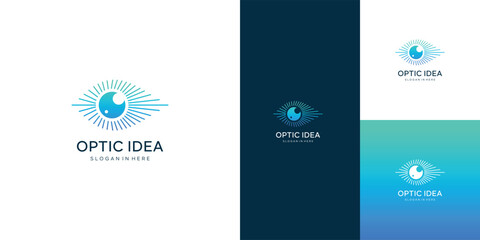 Eye digital technology logo design, Eye cyber symbol. lens aperture positions. Retina scan eye icons collection, Simple, science, silhouette, vector template