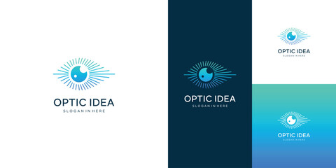 Eye digital technology logo design, Eye cyber symbol. lens aperture positions. Retina scan eye icons collection, Simple, science, silhouette, vector template