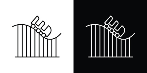 Roller coaster icon design vector art Illustrations