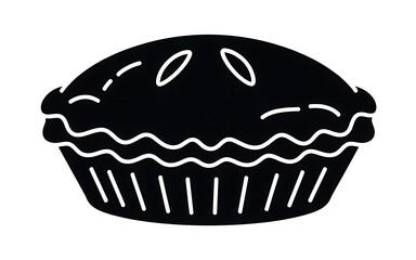 Delicious Pie Silhouette Graphic Displaying Festive Pastry Crust and Filling for Thanksgiving and Autumn Baking Themes