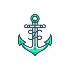 A stylized anchor illustration with intricate lines, symbolizing stability at sea, ideal for nautical themes