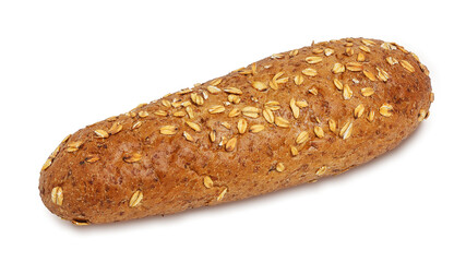 whole wheat bun isolated on white
