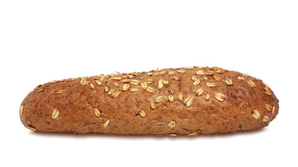 whole wheat bun isolated on white