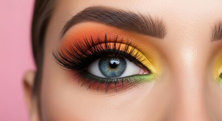 Obraz premium Vibrant Colorful Eye Makeup Look for Summer