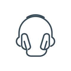 Minimalistic illustration of a headphone-wearing skull, symbolizing music and sound