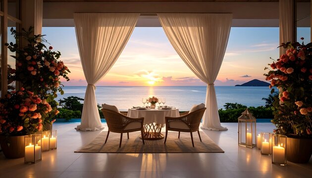 Romantic beachfront dinner - Powered by Adobe