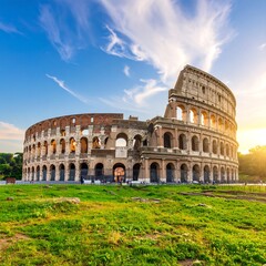 Fototapeta premium Ancient Roman Colosseum at sunset