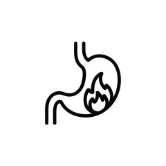 Fototapeta premium Burning sensation in stomach illustration stomach ache and digestive problems