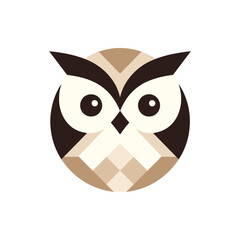Stylized owl illustration featuring geometric patterns, suitable for educational or decorative use