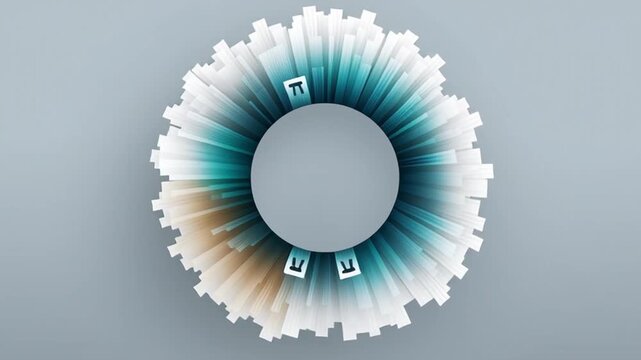 Circular Animated Pie Chart with Fading Sectors and Labels for Financial Data Visualization and Analysis