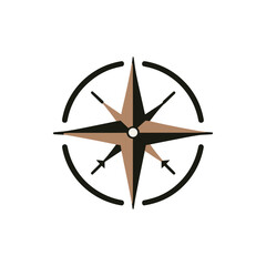 A detailed compass design showcasing navigation elements with a minimalist style