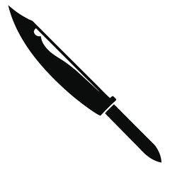 Sharp and Powerful Knife Silhouette for Culinary Professionals and Outdoorsmen Needing Precision and Reliability in a Cutting Tool