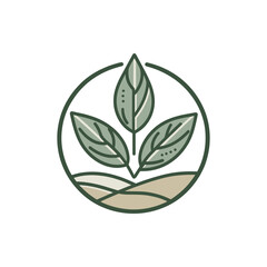 Minimalist illustration of green leaves symbolizing nature, growth, and sustainability