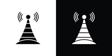 Broadcast tower icon. Vector illustration. Flat design.