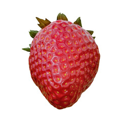 Isolated rotated strawberry on transparent background 3d illustration