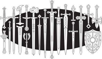 "High-Detail Fantasy Vector Pack – Swords, Hammers, Magic Staffs & Shields in RPG Style"