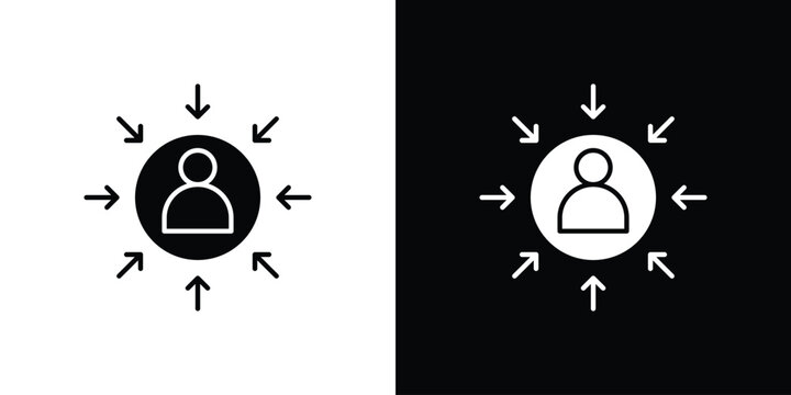 Customer centricity icon. Vector illustration. Flat design.