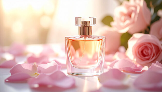 Perfume Mockup with Petals