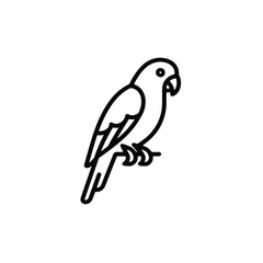 Obraz premium Minimalist Parrot Line Art Illustration Simple Tropical Bird Icon Design Vector Image Stock Graphic