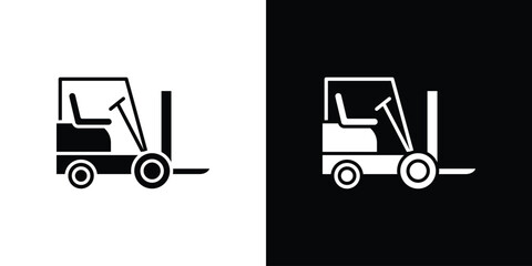 Forklift icon. Vector illustration. Flat design.