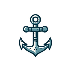 Vintage nautical anchor illustration, symbolizing stability, against a plain background