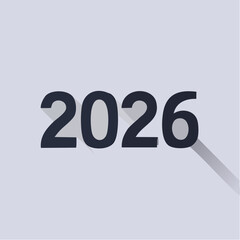 Visualizing 2026: A simple, yet clear presentation of the year 2026, with a subtle shadow effect against a clean backdrop, invites contemplation and forward-thinking.