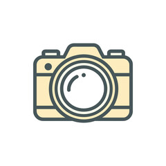 Vintage camera illustration showcasing a classic design with a lens, surrounded by a minimalist background