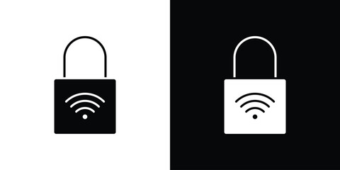 Nfc lock icon. Vector illustration. Flat design.