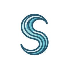 Naklejka premium Abstract blue wave design representing fluidity and movement, suitable for modern branding