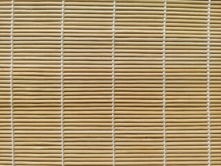 Top view, abstract shape and bamboo mat pattern as background. Brown bamboo woven pattern, bamboo...