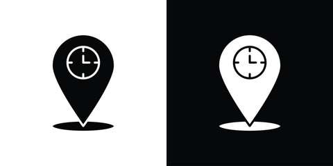 Real time location icon. Vector illustration. Flat design.