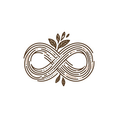 An artistic representation of an infinity symbol intertwined with leaves, symbolizing growth and continuity