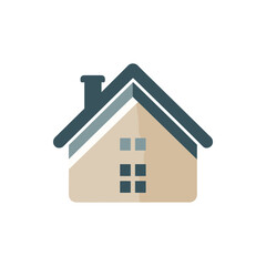 A modern house design with a slanted roof, showcasing a minimalist aesthetic and a clear sky