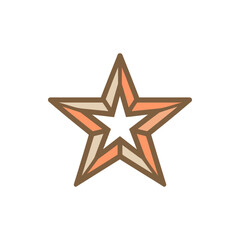 Stylized star illustration featuring layered colors, ideal for creative design projects