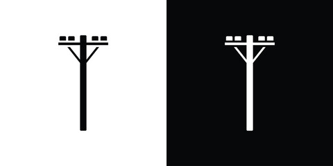 Utility pole icon. Vector illustration. Flat design.