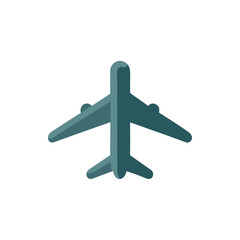 Obraz premium A stylized airplane icon viewed from above, suitable for travel-related designs and backgrounds