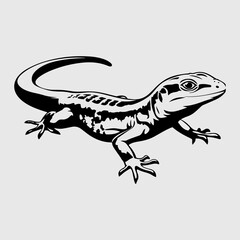 Naklejka premium Gecko Single Simple Vector Graphic, Gecko Isolated Symbol Graphic Clip Art, Gecko Lover Gift Animal Gecko Vector Illustration Design