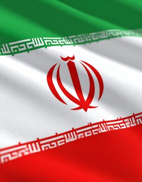 Close-up of an Iranian flag waving