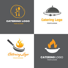 Catering logo template online order food logo icon collection