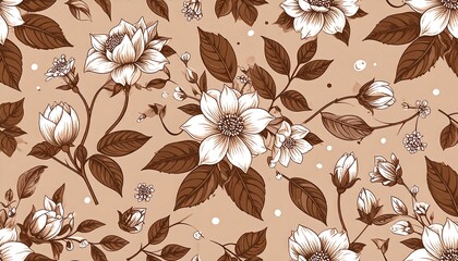 Floral pattern on beige background