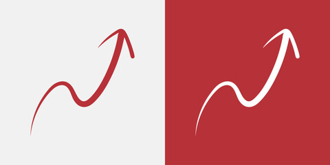 赤い手書きの矢印アイコン