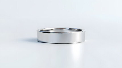 Minimalist silver band isolated on clean white background, showcasing simplicity and elegance