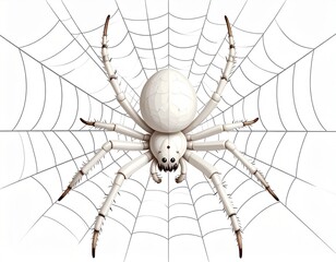 Obraz premium Spider on White Background Minimal Macro