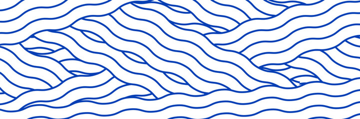 Blue water wave line pattern background. Vector illustration. Japanese style concept. eps10