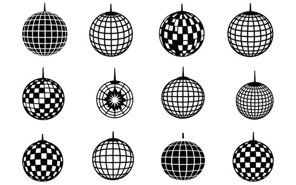 Geometric Sphere Vector Pack &ndash; Black & White Globes Featuring Abstract Patterns and Optical Designs