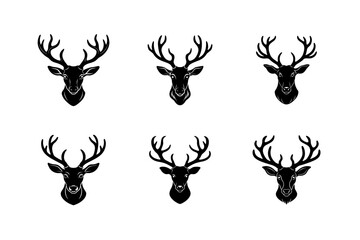 reindeer head with antlers vector illustration